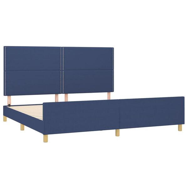 vidaXL Bedframe zonder matras stof blauw 200x200 cm