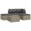 vidaXL 5-delige Loungeset met kussens poly rattan grijs