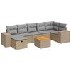 vidaXL 8-delige Loungeset met kussens poly rattan beige