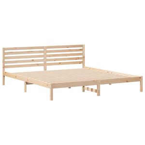 vidaXL Bedframe met hoofdeinde Bruin 200 x 210 cm Massief grenenhout