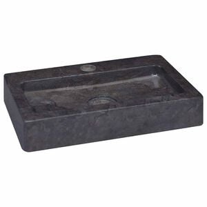 vidaXL Wastafel wandgemonteerd 38x24x6,5 cm marmer zwart