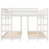 vidaXL Drie-hoog Bunk Bed Frame Wit 200 x 200 cm Massief grenenhout