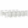 vidaXL Tuin Eetset 11 st Wit Poly rattan en staal