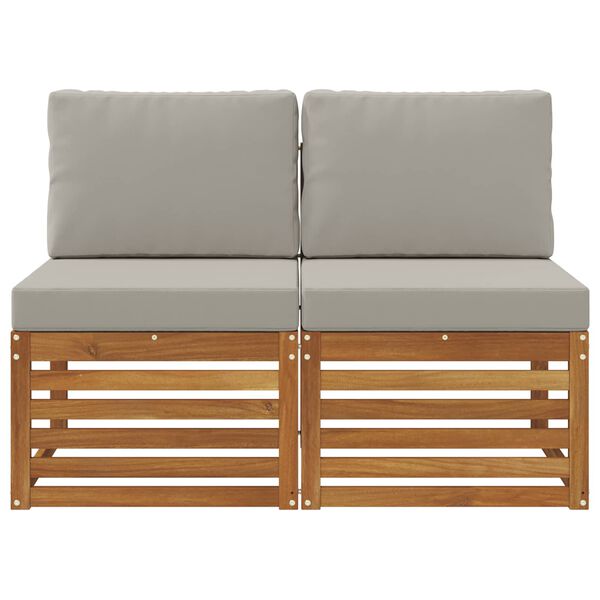 vidaXL 2 Stuk Buiten Midden Sofa Massief Acaciahout Naturel