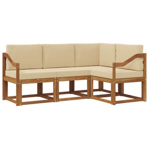 vidaXL Buiten bankenset met kussen 4 pcs Natuurlijk en Beige