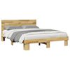 vidaXL Bedframe hoofdeinde zonder matras 135x190 cm massief hout eiken