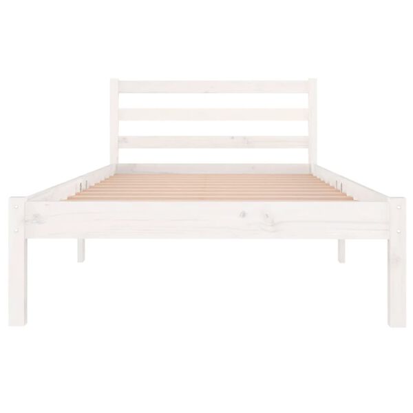 vidaXL Bedframe massief grenenhout wit 90x200 cm
