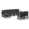 vidaXL Buiten bankenset 9 st Zwart en Donkergrijs Polyester