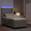 vidaXL LED Box Spring Bed met matras Taupe 80 x 200 cm Stof
