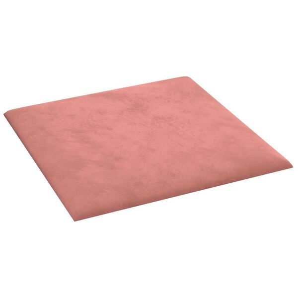 vidaXL Wandhoofdbord 12 pcs Roze 30 x 30 cm Fluweel