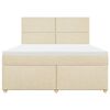 vidaXL Boxspring met matras stof cr&egrave;mekleurig 180x200 cm