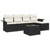 vidaXL Buitensofa 6 st Zwart poly rattan
