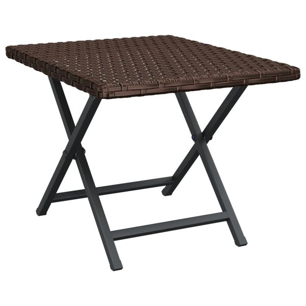 vidaXL Tafel inklapbaar 45x35x32 cm poly rattan bruin