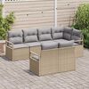 vidaXL Tuinbankenset met kussen 7 pcs Beige en Licht Grijs poly rattan