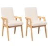 vidaXL Eetkamerstoelen met kussens 2 stuks massief hout rubber