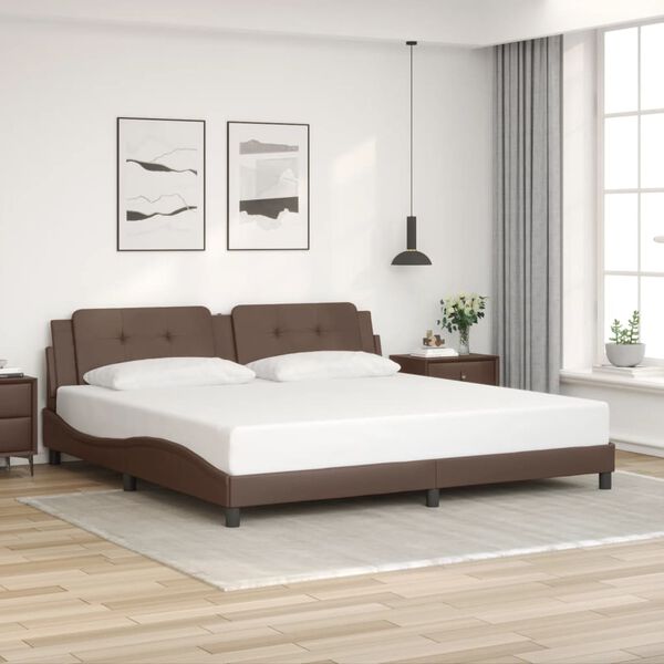 vidaXL Bedframe zonder matras "Zadar" kunstleer bruin 200x200 cm