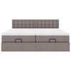 vidaXL Ottoman bed met matrassen 180x200cm stof taupe