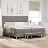 vidaXL Boxspring bed met matras met hoofdeinde Taupe 200 x 200 cm Stof