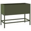 vidaXL Verhoogde Tuin Plantbak Olijfgroen 60 x 26 x 45 cm Staal
