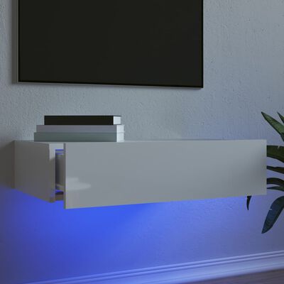 vidaXL Tv-meubel met LED-verlichting 60x35x15,5 cm hoogglans wit