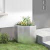 vidaXL Hoek Plantbak Zilver 45 x 45 x 50 cm Gegalvaniseerd staal