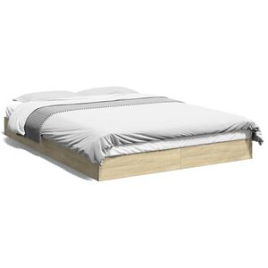 vidaXL Bedframe zonder matras hout sonoma eikenkleurig 140x200 cm