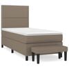 vidaXL Boxspring met matras stof taupe 90x200 cm