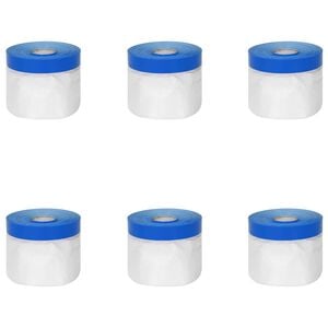 vidaXL Maskeringfilm met plakband Transparant en Blauw