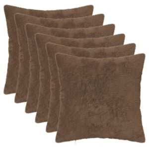 vidaXL Kussensloop 6 st HEERLEN Licht Bruin 30 x 30 cm