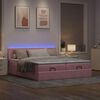 vidaXL Ottoman bed met matrassen en LED's 200x200cm fluweel roze