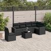 vidaXL 7-delige Loungeset met kussens poly rattan zwart