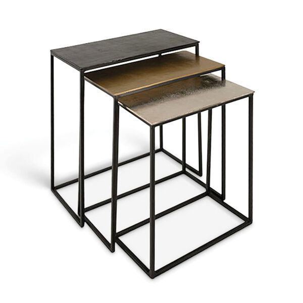 Rousseau 3-delige Bijzettafelset Triplex metaal meerkleurig