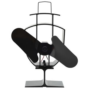 vidaXL Kachelventilator met 2 vinnen zwart