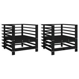 vidaXL Tuinstoelen 2 st massief grenenhout zwart