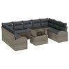 vidaXL Tuin Sofa Set 10 st Grijs poly rattan