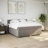 vidaXL Boxspring met matras stof taupe 200x200 cm