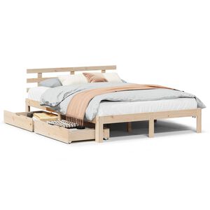 vidaXL Bedframe met lades massief grenenhout 150x200 cm