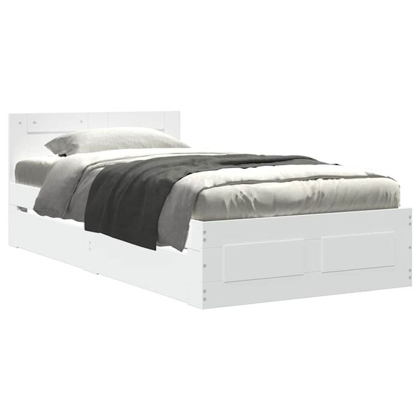 vidaXL Bedframe met hoofdeinde zonder matras 90x200 cm wit