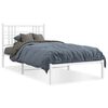 vidaXL Bedframe met hoofdbord metaal wit 100x190 cm