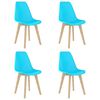 vidaXL Eetkamerstoelen 4 st kunststof blauw
