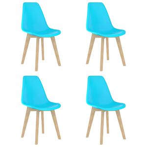 vidaXL Eetkamerstoelen 4 st kunststof blauw