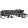 vidaXL Tuin Sofa Set met kussen 5 pcs Zwart Aluminium