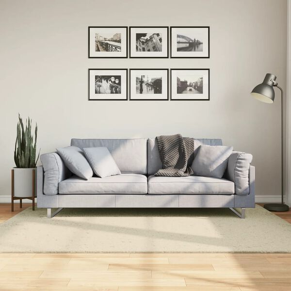 vidaXL Vloerkleed HUARTE laagpolig zacht wasbaar 140x200 cm cr&egrave;me