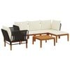vidaXL 6 st Massief acaciahout & touw Naturel