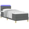 vidaXL LED Box Spring Bed met matras Donkergrijs 80 x 200 cm Stof