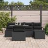 vidaXL Tuin Sofa Set met opslag 6 pcs Zwart Poly riet