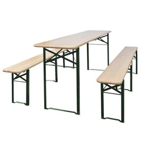 vidaXL Opklapbare biertafel met 2 banken 220 cm vurenhout