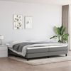 vidaXL Boxspring bed stof donkergrijs 200x200 cm