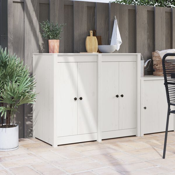 vidaXL Keukendeur MEPPEL 2 pcs Wit 50 x 9 x 82 cm Massief grenenhout