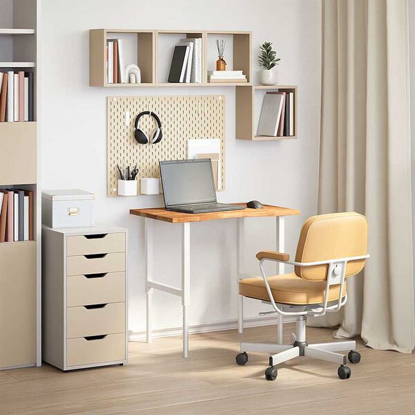 vidaXL Bureaublad rechthoekig 80x60x2,5cm massief eikenhout lichtbruin